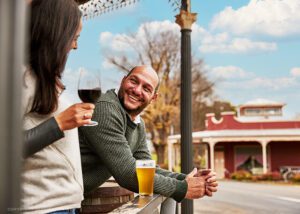 Passengers enjoy at drink at Rockley Pub