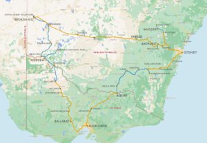 Spirit of the Southwest itinerary map