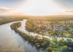 A view of the town of Wentworth which is the meeting place of the Murray and Darling Rivers